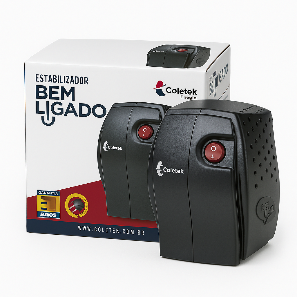 Estabilizador Coletek ES-300VA Bivolt Manual – 4 Tomadas, Saída 115V, Proteção Contra Picos e Surtos - Imagem 3
