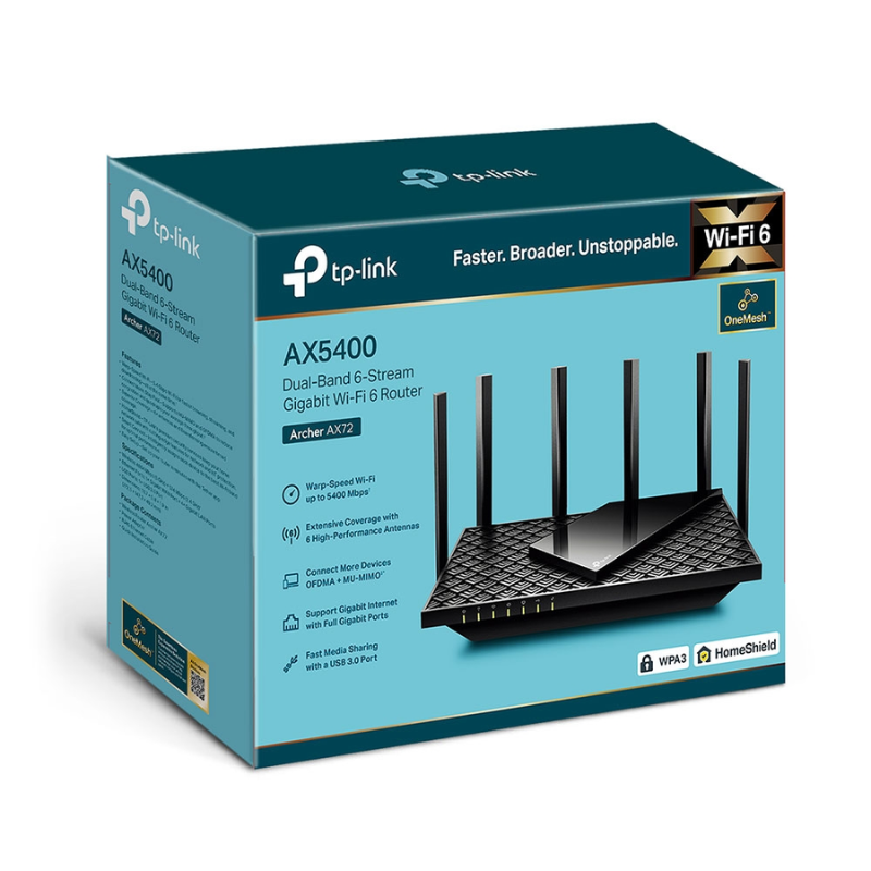 Roteador Tp-link Wi-fi 6 Dual Band AX5400 Gigabit Archer AX72