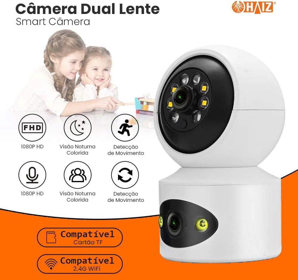 Haiz Câmera de Segurança Wi-fi Mini Botz 1080p Full HD 2mp Bivolt HZ-X1-P45