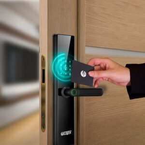 Fechadura Digital Biométrica Eletrônica Inteligente Touch, Smart Key Pro, Biometria, Senha, Teclado Numérico - HZ-D4